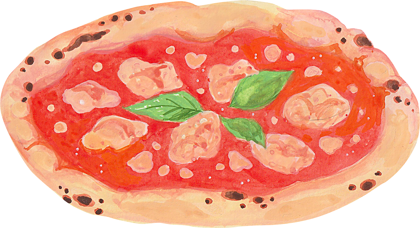 Watercolor Italian Food Pizza